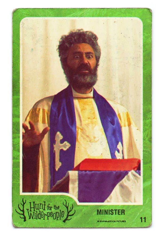 Director Taika Waiti as the minister in Hunt for the Wilderpeople -  One of the collector card series for the movie