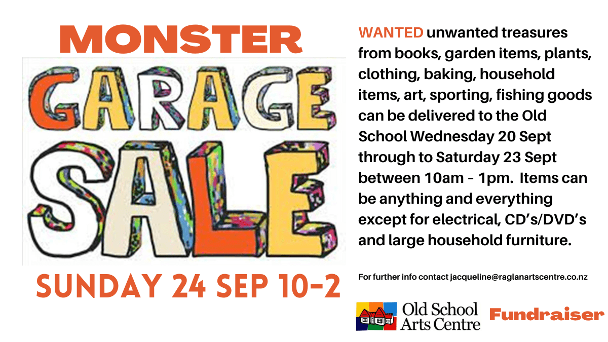 Monster Garage Sale – items wanted! – Te Whare Toi o Te Kura